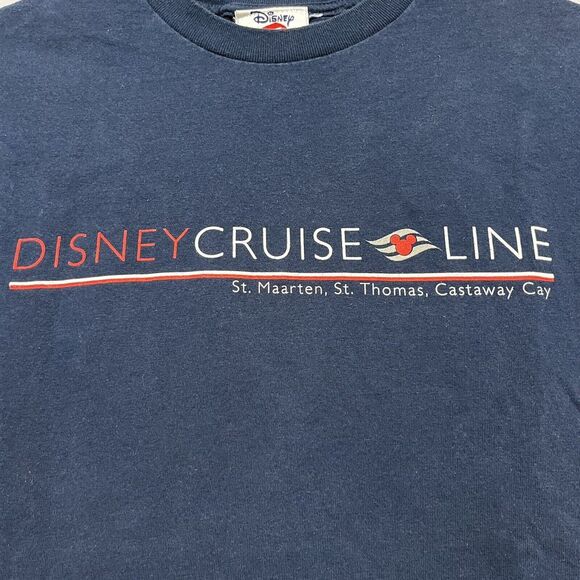 Vtg Disney Cruise Line St. Maarten, St. Thomas Mens Navy Blue T-Shirt Size S euc - Picture 3 of 5